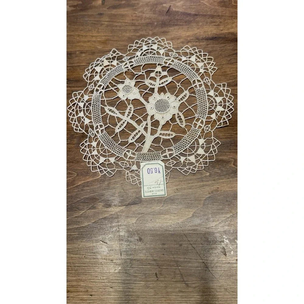 2 X Vintage Antique Pieces / Doilies Made In France New Tag